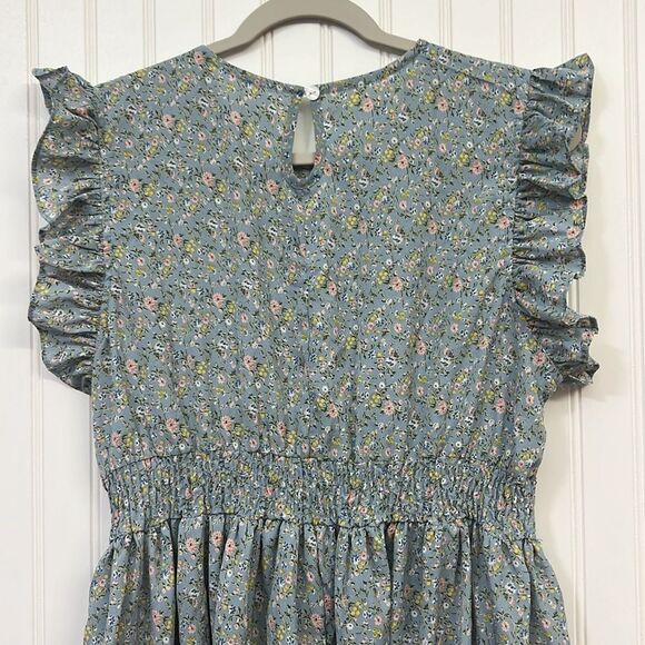 SHEIN Frenchy Women's Ditsy Floral Wrap Front Ruffle Hem Vacation Dress Size XL - Picture 5 of 8